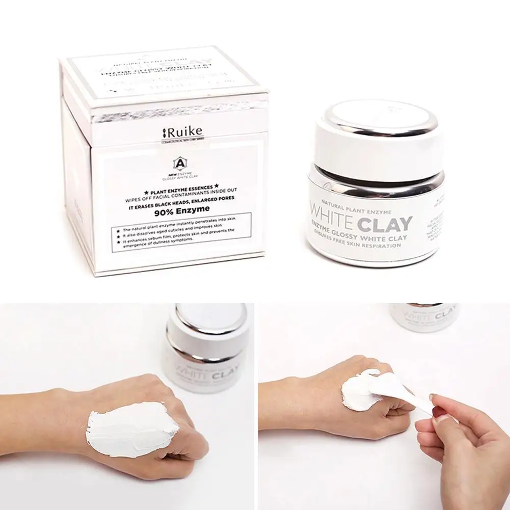 

Natural Plant Emzyme White Clay Mask Acne Blackhead Removal Mask Whitening Moisturizing Deep Cleaning Mask Brighten Skin Care