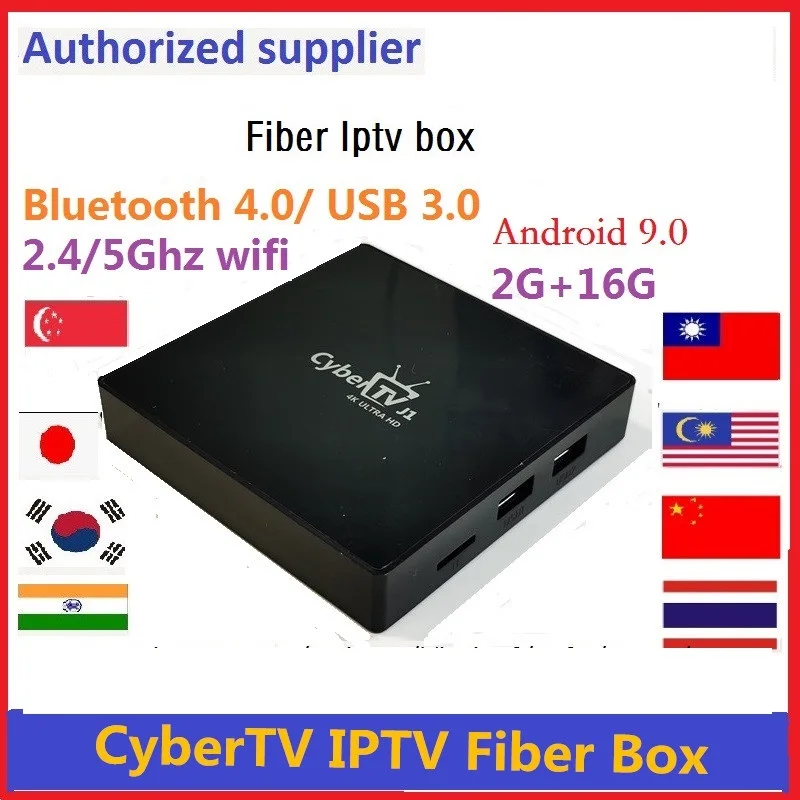 2019 волокно кибер-ТВ J1 ТВ Декодер каналов кабельного телевидения поддержка BT4.0 2