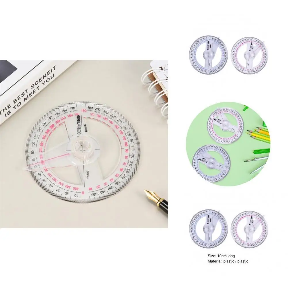 цена 2Pcs Innovative Durable Clear Scale Angle Protractor Angle Ruler Anti-deform  Anti-rust