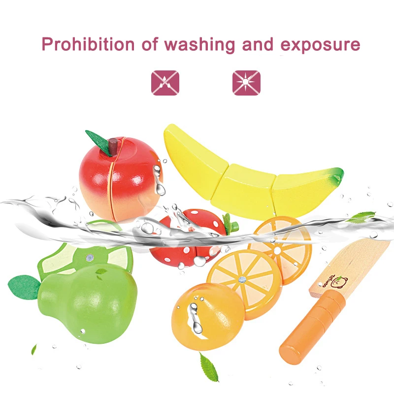 DIY Cute Wooden Cutting Fruit Vegetable Pretend Play Toy Set Kitchen Food Cook Cosplay Girls Children Kid Educational Toy Gifts