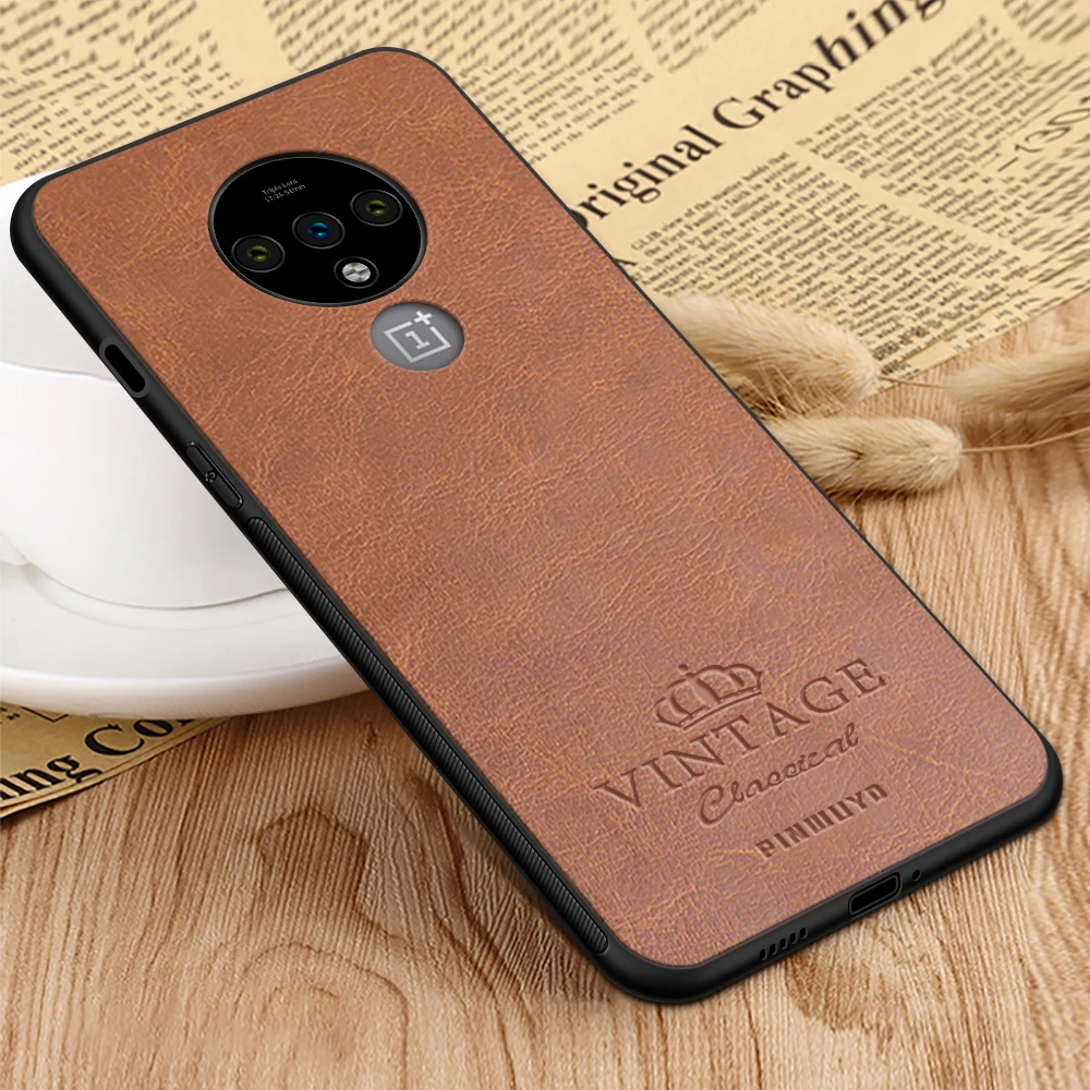 

OnePlus 7T PINWUYO Phone Case For OnePlus 7T Retro Leather Soft Edge Hard Back Case For OnePlus7T OnePlus 7 T Cell Phone Case