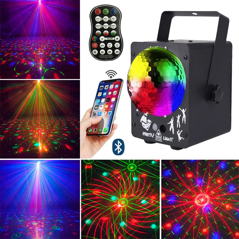 MP3 Led диско лазерный светильник-проектор для рождественской вечеринки светильник Bluetooth динамик диско шар RGB DJ сценический светильник s украшения для дома