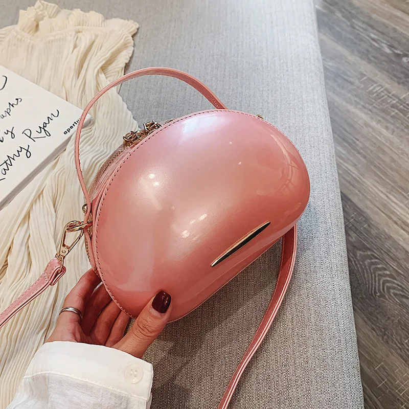 

Patent Leather Bright Surface Hard Case Women's 2019 New Style Fashion Candy Color Handbag Versitile Fashion Shoulder Oblique Sh