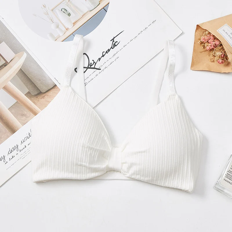 White Women Sexy Bra Push Up Bras Wire Free Underwear Summer Bras Seamless Bralette Lingerie Underwear Soft Bra Cotton Brassiere - Цвет: White