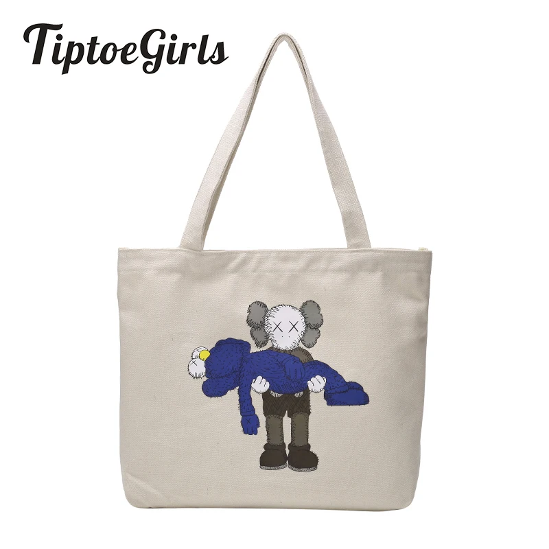 Tiptoegirls женская сумка на плечо с мультяшным принтом Дамская хлопковая Холщовая