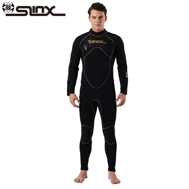 US $124.73 Brand 5mm Fleece Lining OnePiece Men Winter Wetsuit Neoprene Diving Suit For Spearfishing Snorkeling Surfing Triathlon