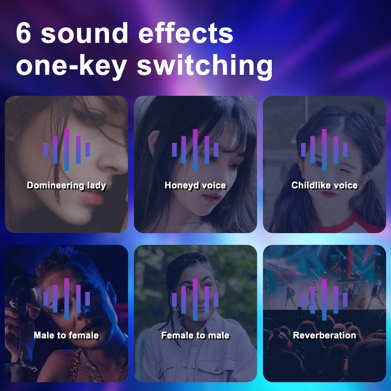 MAMEN Voice-changing Recording MIC Type-C Plug Lavalier Microphone with 6 Sound Effect for Android iOS Smartphone Live Streaming