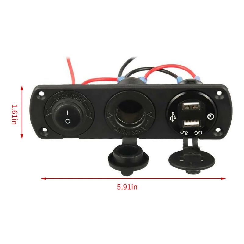 1pc 12/24V ڵ    2 USB   On/Off ġ г ڵ Ʈ DIY ǰ ׼