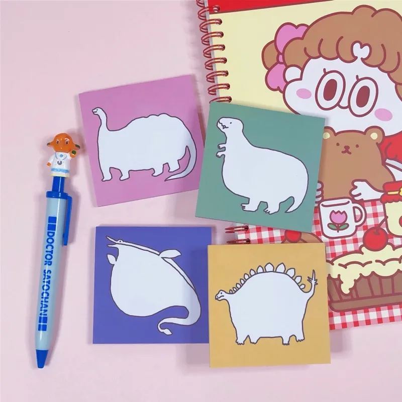 50 листов/упаковка Kawaii корейский INS милый ручной рисунок динозавр Блокнот N Times Sticky