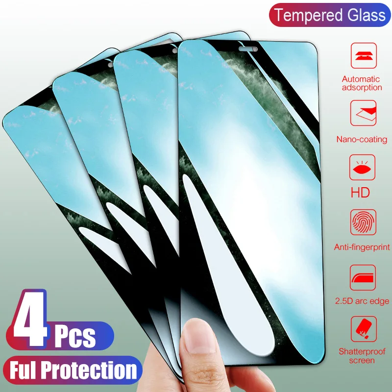 4Pcs 9H Tempered Glass For iPhone 11 Pro X XR XS MAX 7 6 8 Screen
Protector Protective Glass For iPhone 7 6 8 Plus XR Glass Film