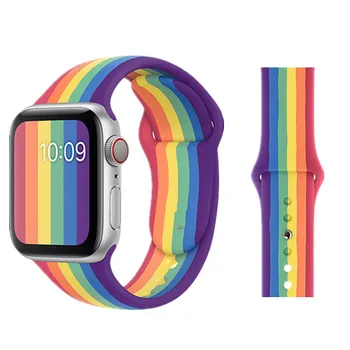 

New Pride Edition Sport Band for Apple watch band 5 4 44mm 40mm new colorful Silicone Strap iwatch 3 2 1 42mm 38mm iwatch band