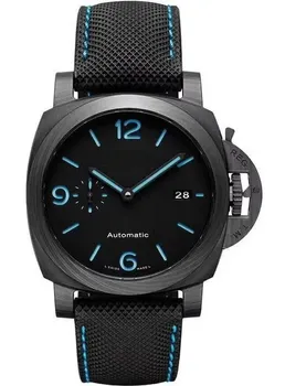 

2020 Luxury Brand New Men Automatic Mechanical Sapphire Black Canvas Leather Stainless Steel 1950 3 Days Watches Luminous Blue