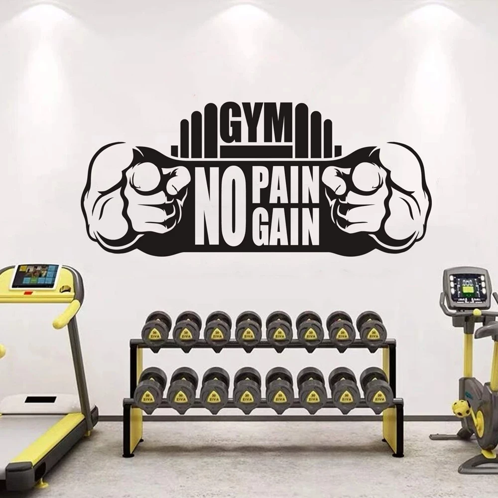 Creative GYM Art Vinyl Wall Sticker Waterproof Wall Decals For Gym Decoration Accessories Murals Sticker Wallpaper Decor