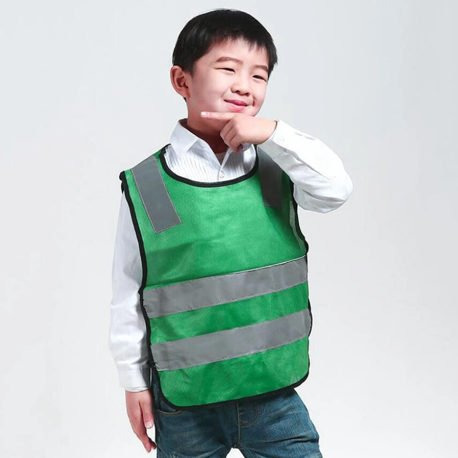Hi Vis Children Reflective Vest Jackets Fluorescent Traffic Work Road Clothes with Reflective Strips