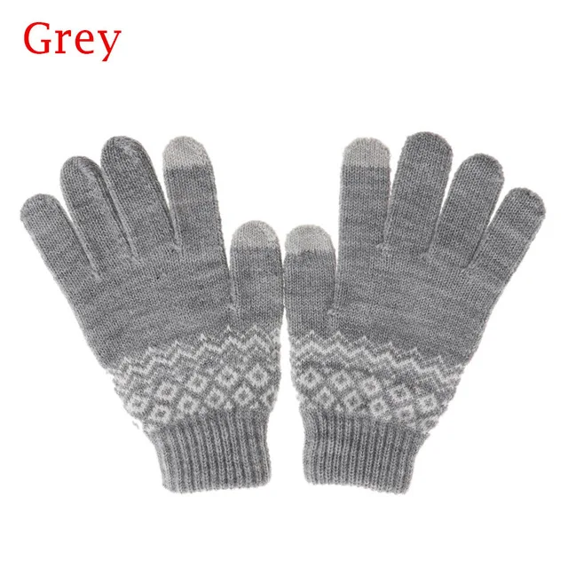 gray 2 1 пара, мужские утолщенные вязаные перчатки для экрана телефона, мужские зимние осенние теплые шерстяные кашемировые однотонные перчатки, мужские перчатки, деловые перчатки - Цвет: gray 2