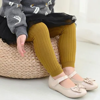 

(1-5Y) Children's vertical stripe 9 points pants spring and autumn double needle candy color tights hot sale fashion S5