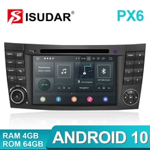 Isudar PX6 Android 10 2 Din Radio Coche Para Mercedes/Benz/E-clase/W211/E300/CLK/W209/CLS/W219 Reproductor Multimedia DVD Automóvil Pantalla Altavoces Manos Libres Bluetooth Subwoofer 4G Mandos Del Volante GPS