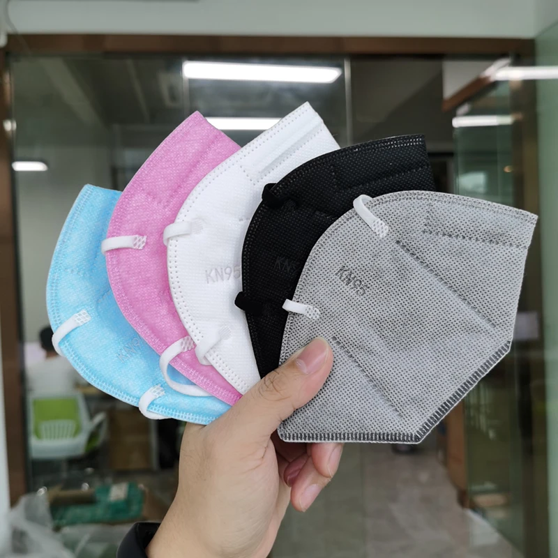 Mascarillas FFP2 Multicolor para adultos, máscara de tejido negro KN95, 5 capas, respirador con filtro KN95, color azul