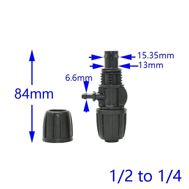 Садовый шланг 1/" до 1/2 редуктор тройник делитель воды Барб 16 мм до 4/7 тройник для шланга замок гаечный соединитель 1 шт