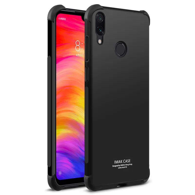 IMAK углы чехол с "воздушной подушкой" для Xiao mi Red mi Note 8 Pro 7 6 7A 6A K20 mi 9T Pro Мягкий ТПУ чехол для Red mi Note8 Матовая силиконовая крышка - Цвет: Metal Black