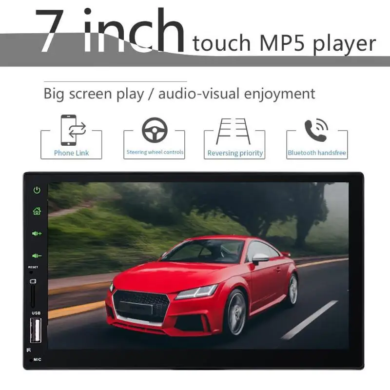 7 дюймов 2 DIN MP5 плеер сенсорный экран автомобильная стерео гарнитура Bluetooth