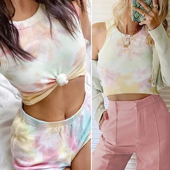 

Sweet Girls Graphic Tees Shorts Two Piece Sets for Women Summer Beach Vacation Young Style Tank Tops Shorts Suits