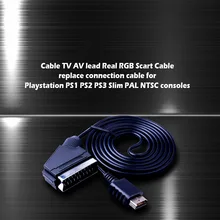Кабель ТВ AV свинец реальный RGB Scart кабель Замена Соединительный кабель для Playstation PS1 PS2 PS3 тонкий PAL NTSC консолей горячий