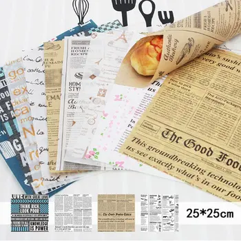 

50Pcs/Lot Food Wrappers Wrapping Paper Wax Paper Food Grade Grease Paper For Bread Sandwich Burger Fries Oilpaper Baking Tools