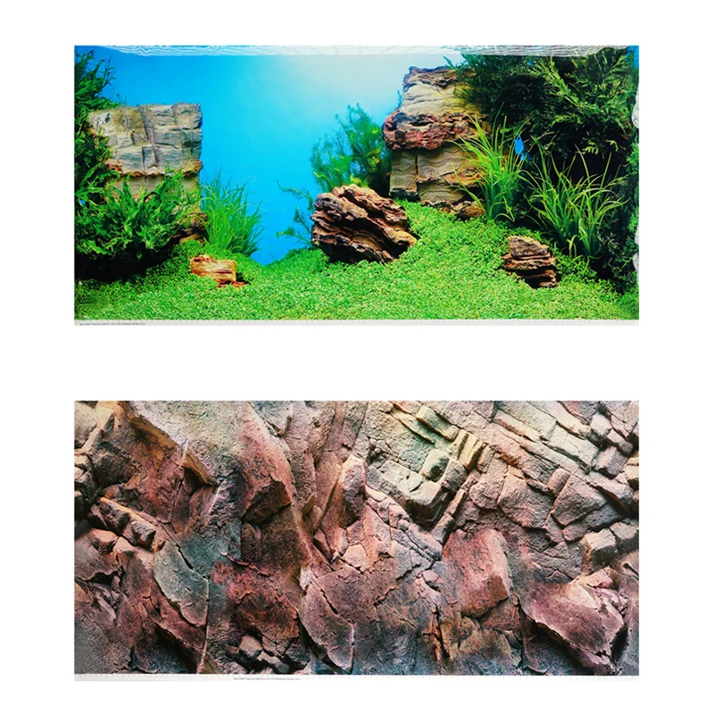 60 100 150CM High Double Sided Aquarium Background Poster Rock