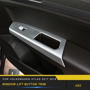 

For Volkswagen VW Atlas 2017-2019 Car Door Window Control Lift Panel Cover Trim Frame Sticker Chrome Interior Accessory