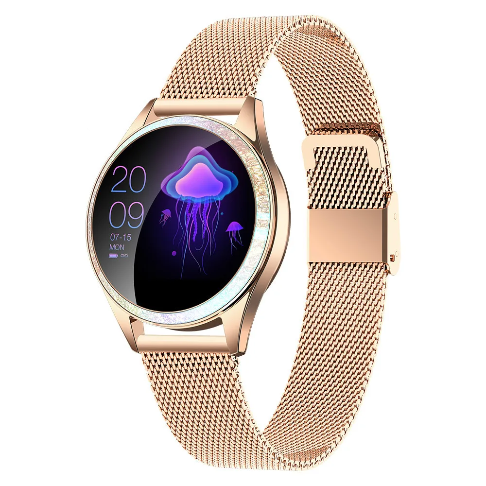 Женские Смарт часы KingWear KW20 IP68 Водонепроницаемые с пульсометром и Bluetooth для Android IOS