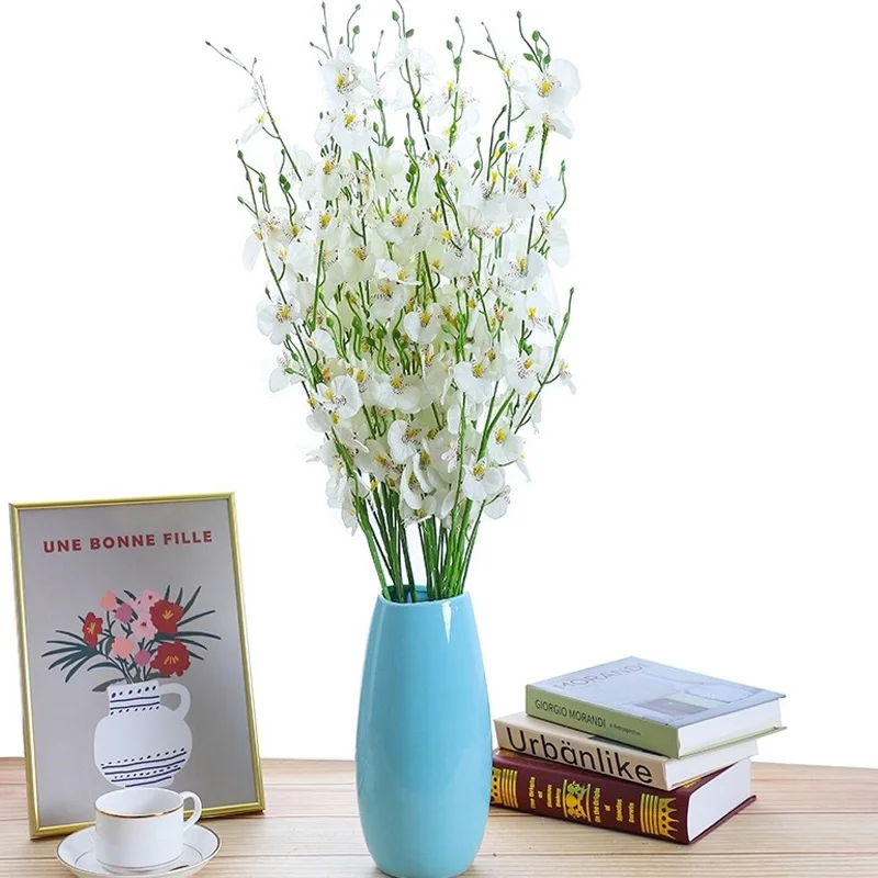 

10Pcs/lot Artificial Silk Fake White Orchid Flowers Home Decor Wedding Real Touch Fake Flowers Evening Party Festival Decoration