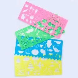 Règle à coudre Kawaii avec modèle de dessin pour enfant, accessoire pour bureau, école, 4 pièces/kit, nouvelle 