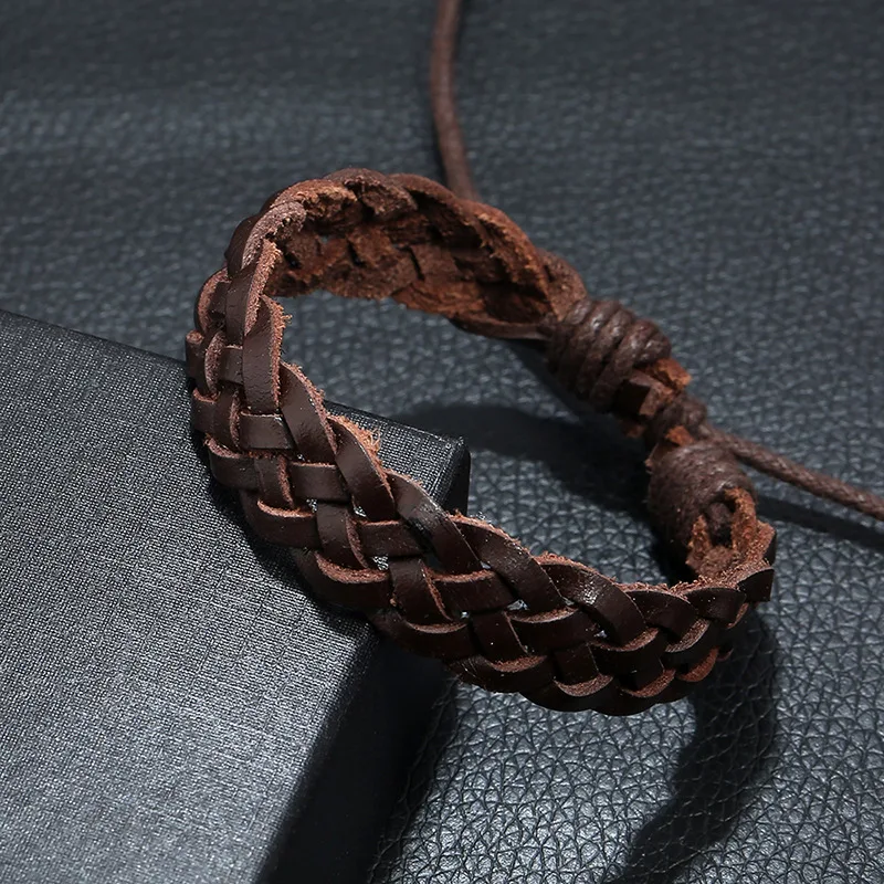 SIZZZ новые ювелирные изделия Прямая с фабрики ретро браслет простой тканый кожаный браслет и браслеты для женщин/мужчин