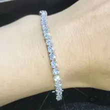 TB259 роскошный SONA, имитация браслеты из драгоценных камней, браслеты из стерлингового серебра 925 пробы, браслеты с подвесками, Теннисный браслет 0,1 карат/шт, маленький камень