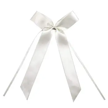 

car decoration wedding bow tie wedding decoration 25 pcs White