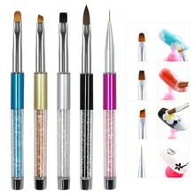 5 шт./компл. гель щетки для полировки лечебная ручка кисточка с кристаллами рисуя ручка, кисточка для ногтей для нанесения точек, рисования ручка Нейл-арт