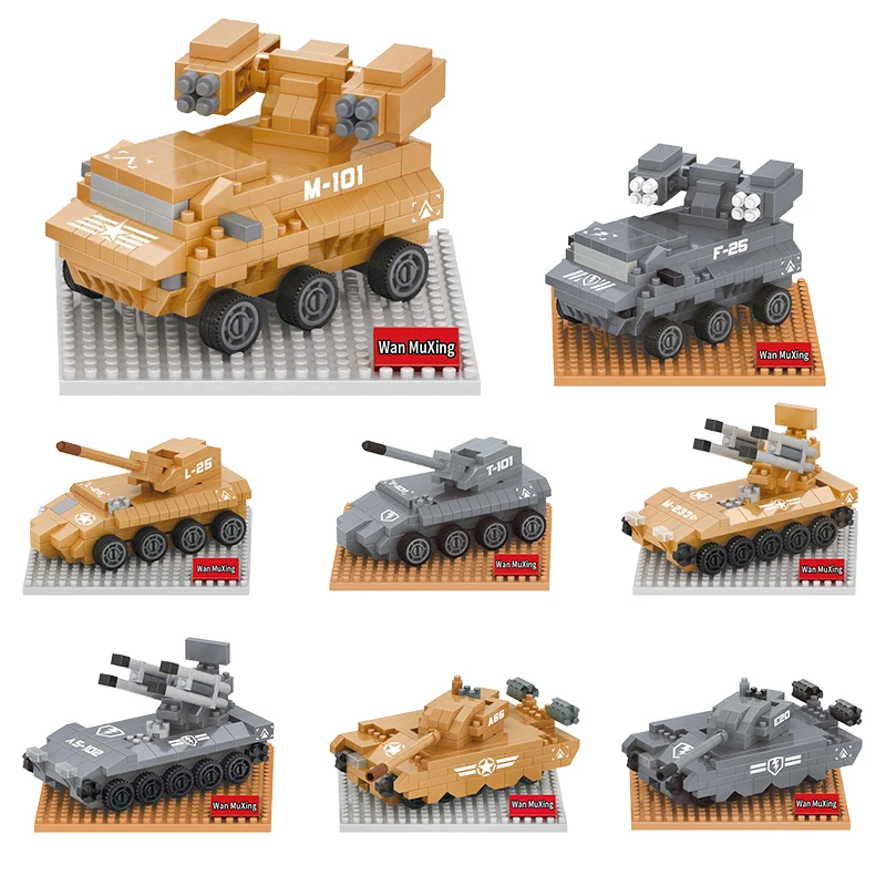 

WANMUXING Tank Series Large Panzer Tank Building Blocks Tank Army Education Enlighten Toys Children's Educational Model
