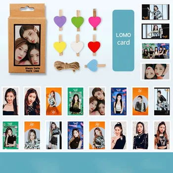 

20PCS/Set KPOP ITZY New Album IT'z ME Photocard LOMO Card Stickers For Students Card Stationery Set with Clips and String
