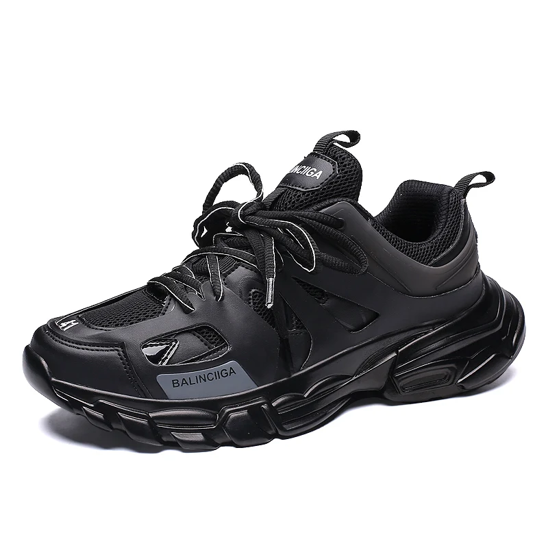 Black YHKLERZU Мода мужские кроссовки 9908, на толстой подошве, мужская обувь на платформе знаменитости Коренастый папа кроссовки с волнообразным краем; zapatos de hombre tenis masculino; большие размеры - Цвет: Black
