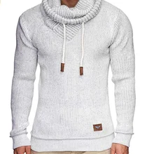 ZOGAA, мужские свитера, зимние, одноцветные, теплая верхняя одежда, Повседневный свитер, приталенный, водолазка, пуловеры, стильные мужские свитера, новинка