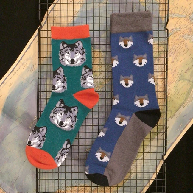 

Adult Crew Cotton Socks Danger Lonely Lone Wicked Timber Big Bad Wolf Wolves OFFICIAL Original Design 2021 Street Fashion Sox