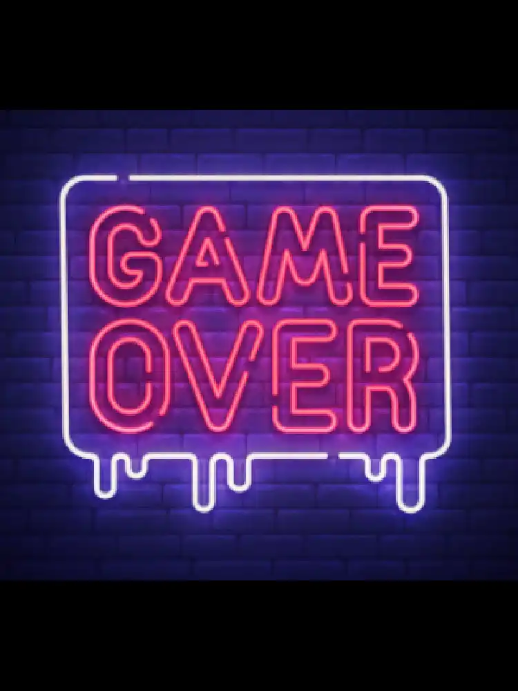 photo Neon Light Signs Gaming neon sign game popup game over neon