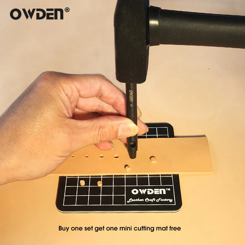 OWDEN 6 шт. кожа полый Дырокол Набор для ремень бумажных брезентовых удар кожаный