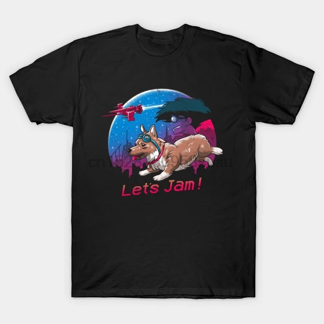 Мужская футболка с коротким рукавом Let's jam ковбойский Бибоп одним вырезом
