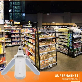 

E27 LED Light Bulb With 228 Leds Fan Blades Folding Light Support Radar Sensor Corridor LED Lamp For Outdoor Garage Shop