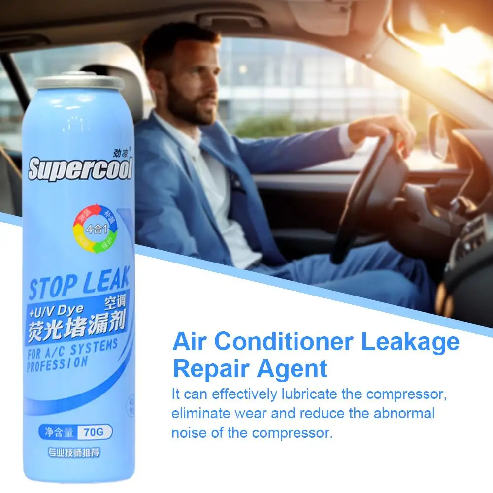 

Safety Air Conditioner Stop Leak with PAG Oil Fluorescent Leak Detection R134A Refrigerant Freezing Oil Repair Plugging Agent