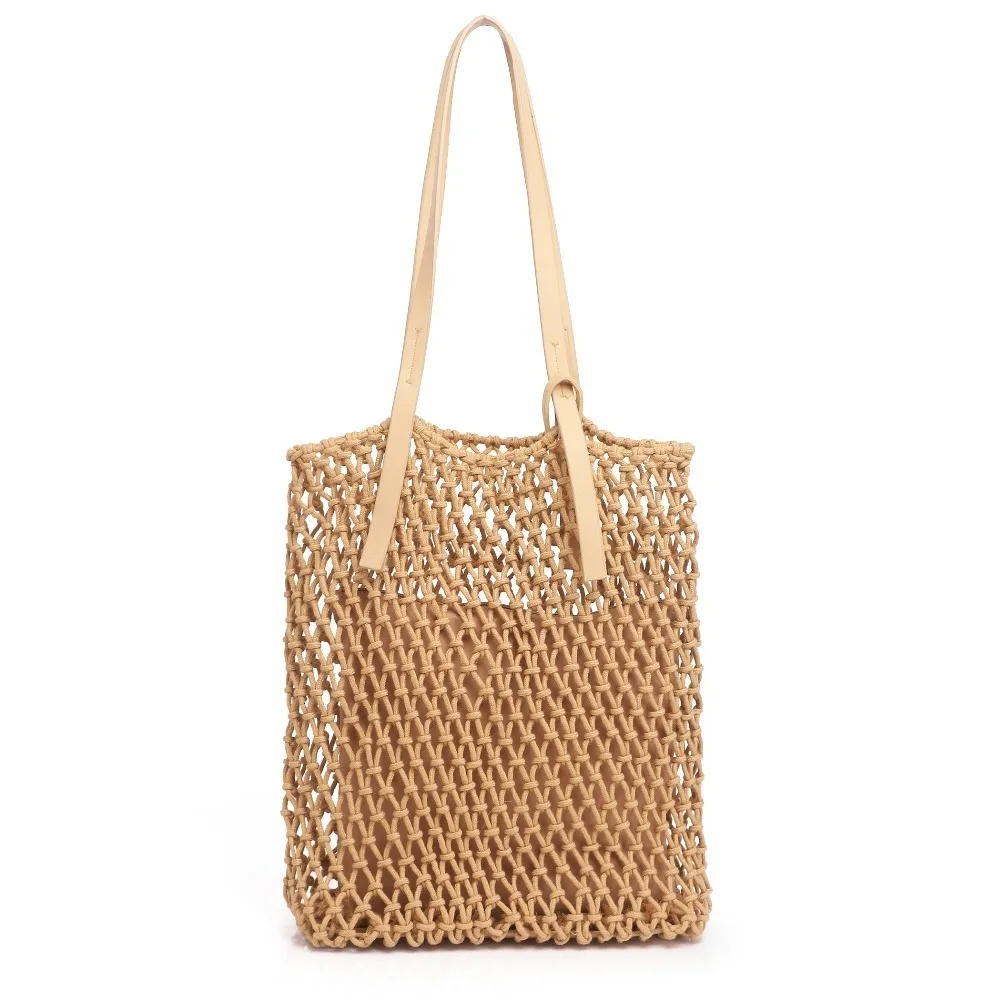 

Beach Bags for Women 2019 Summer Straw Handbags Fashion Famous Brands Designer Style Hollow Out Shoulder Bag Weaving Bag