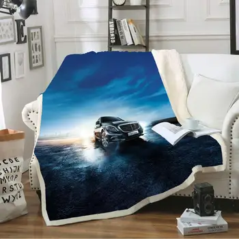 

Cars Racing Sherpa Fleece Throw Soft Blanket Extreme Sports Boys Warm Blanket for Travel Office Plush Bedspreads150x200cm Custom