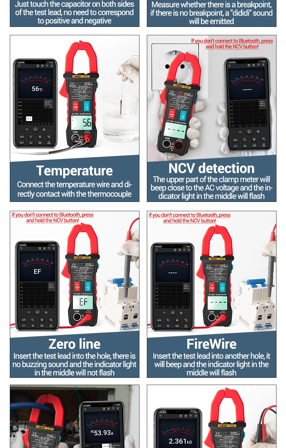 Digital Bluetooth Multimeter Clamp Meter